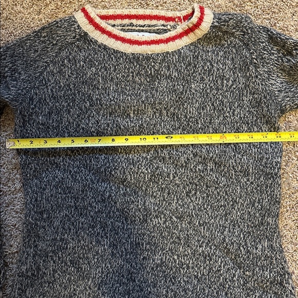 Roots Canada Cabin Crew Neck Long Sleeve Sweater Wool Salt & Pepper. EUC - Picture 8 of 9